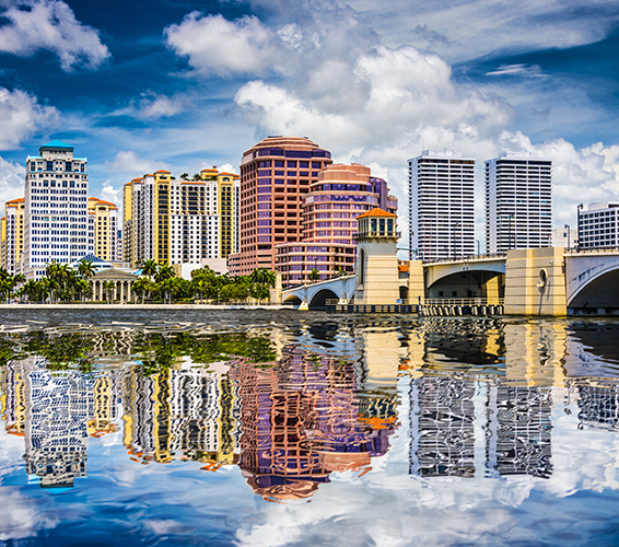 Buildings with reflections in the water